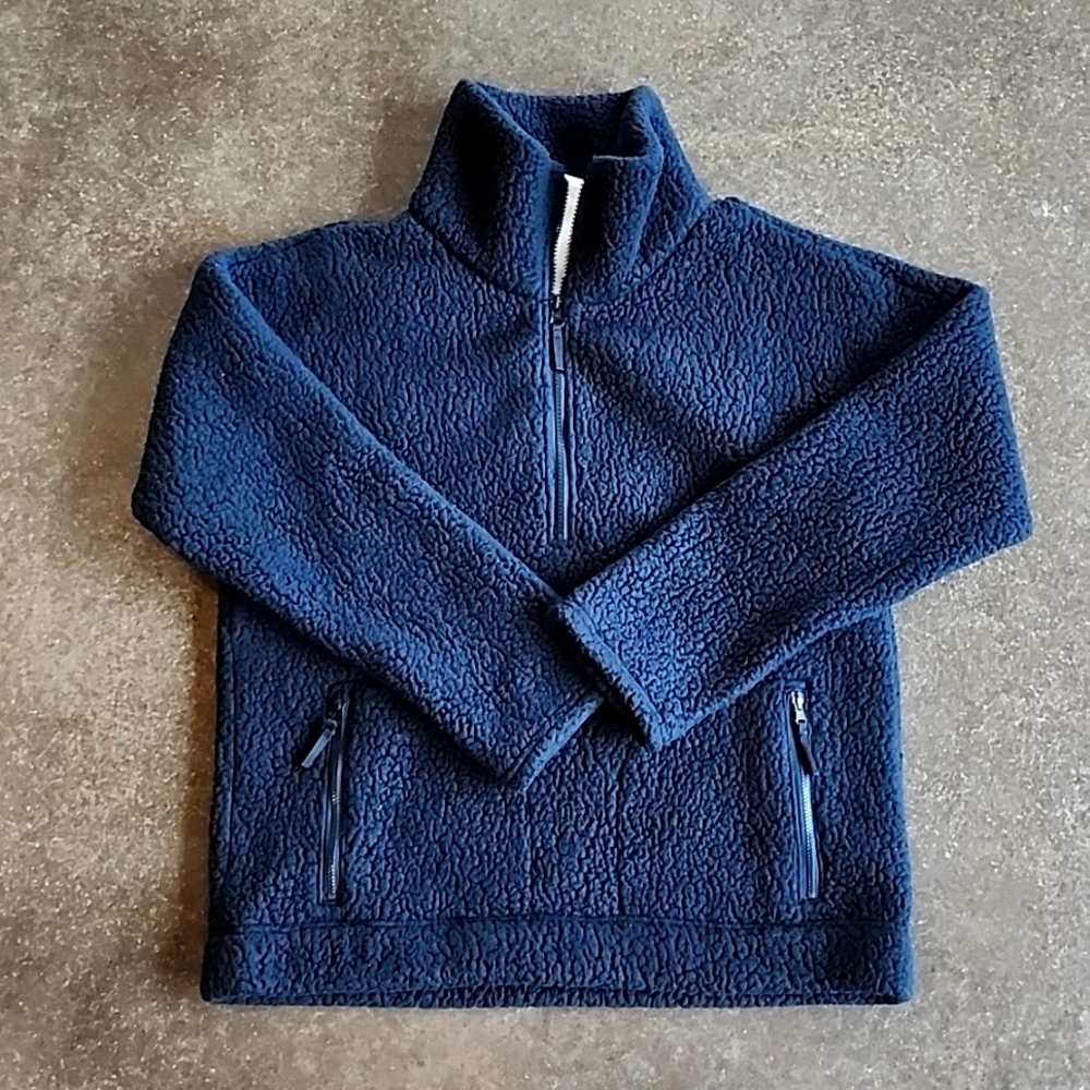 J Crew fleece 1/4 super soft zip jacket size M